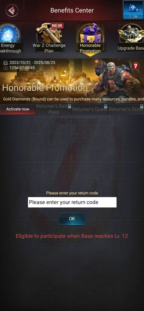 Honorable promotion